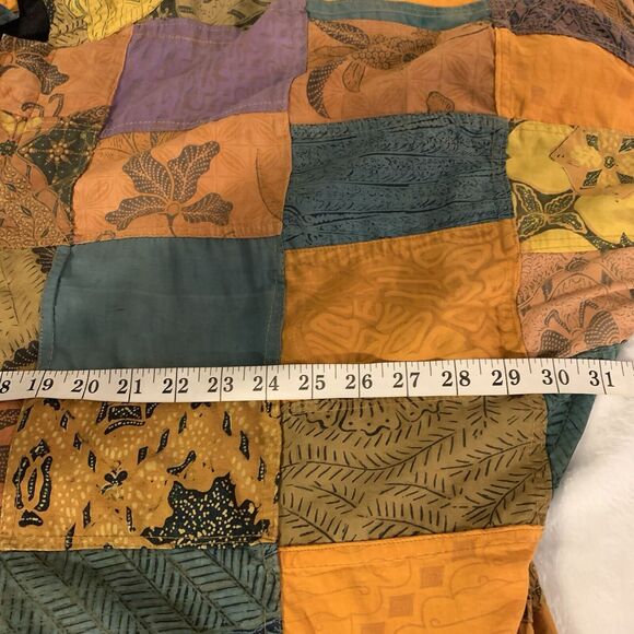 Vintage Patchwork Shacket Women's X-Large Oversized Full Zip Go Fish Eclectic - Picture 6 of 7
